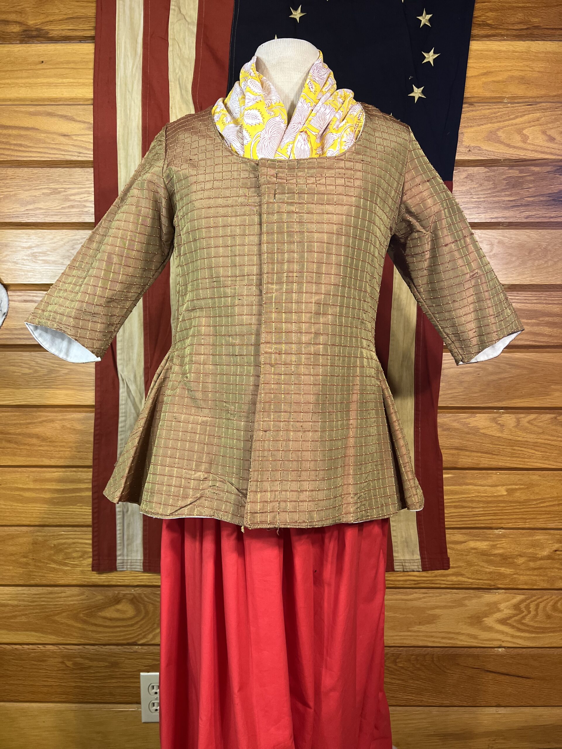 Ladies Silk 18th Century Colonial Jacket (Medium)